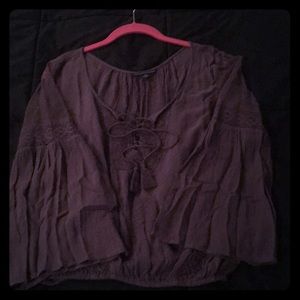 AE lace maroon top